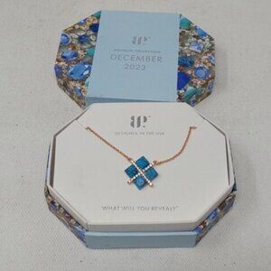 RBP Classic Moments Turquoise Magnesite Rose Gold Plated December Necklace - 18"